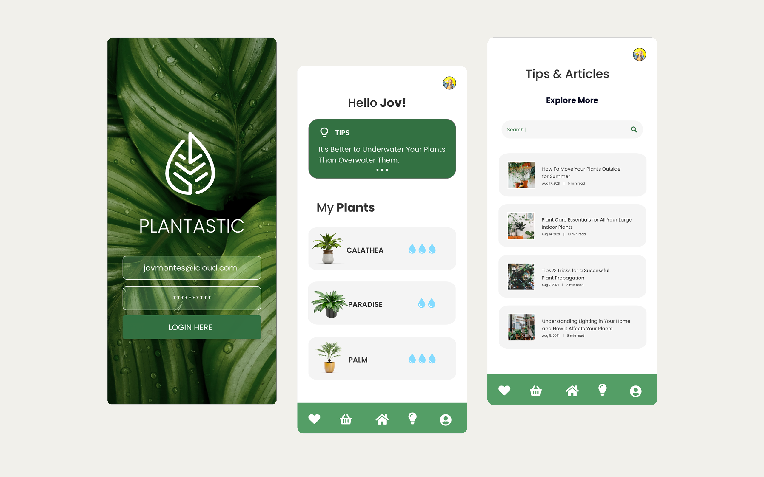 Plantastic App Design